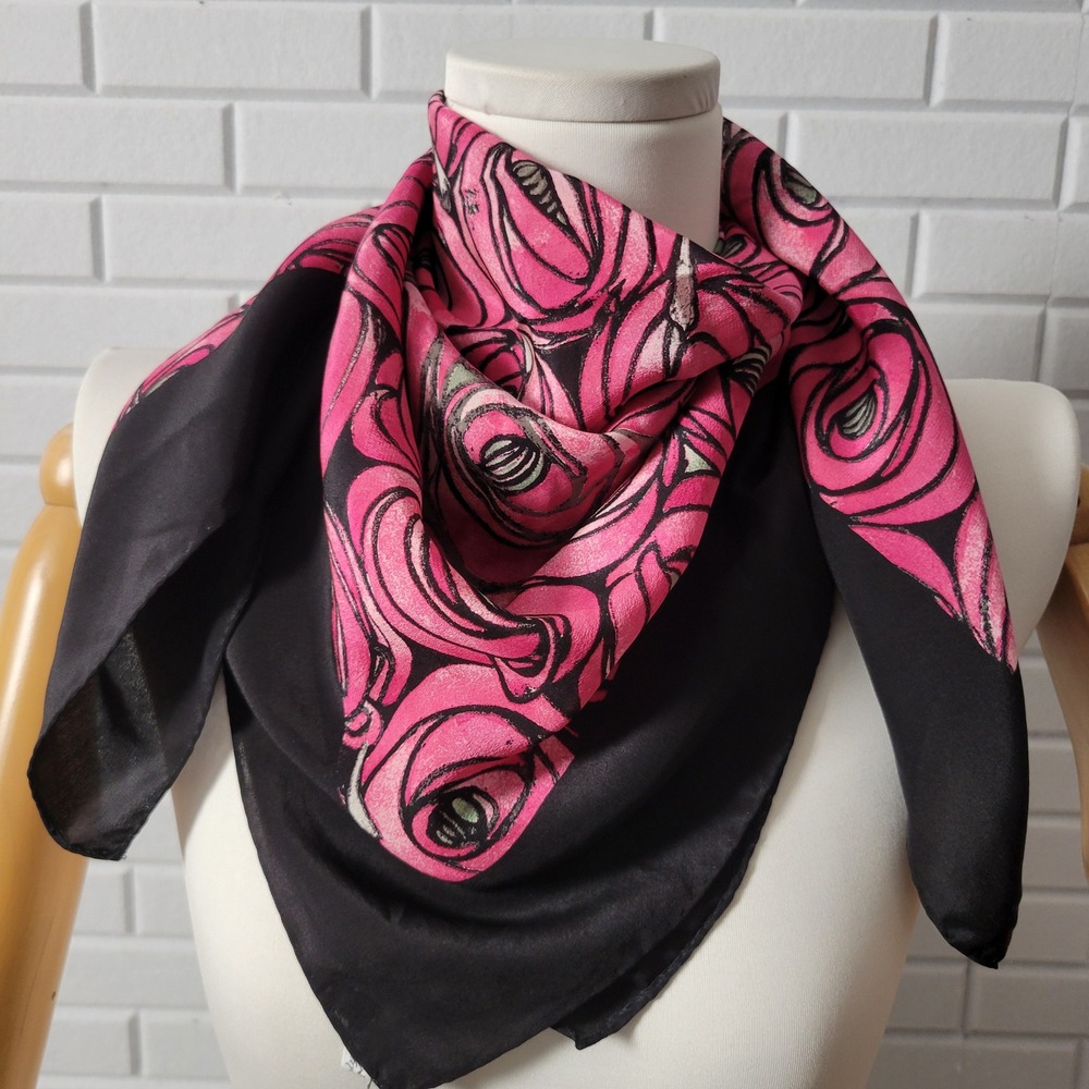 Vtg‎ Metropolitan Museum of Art Silk Scarf Mackintosh Rose and Teardrop
